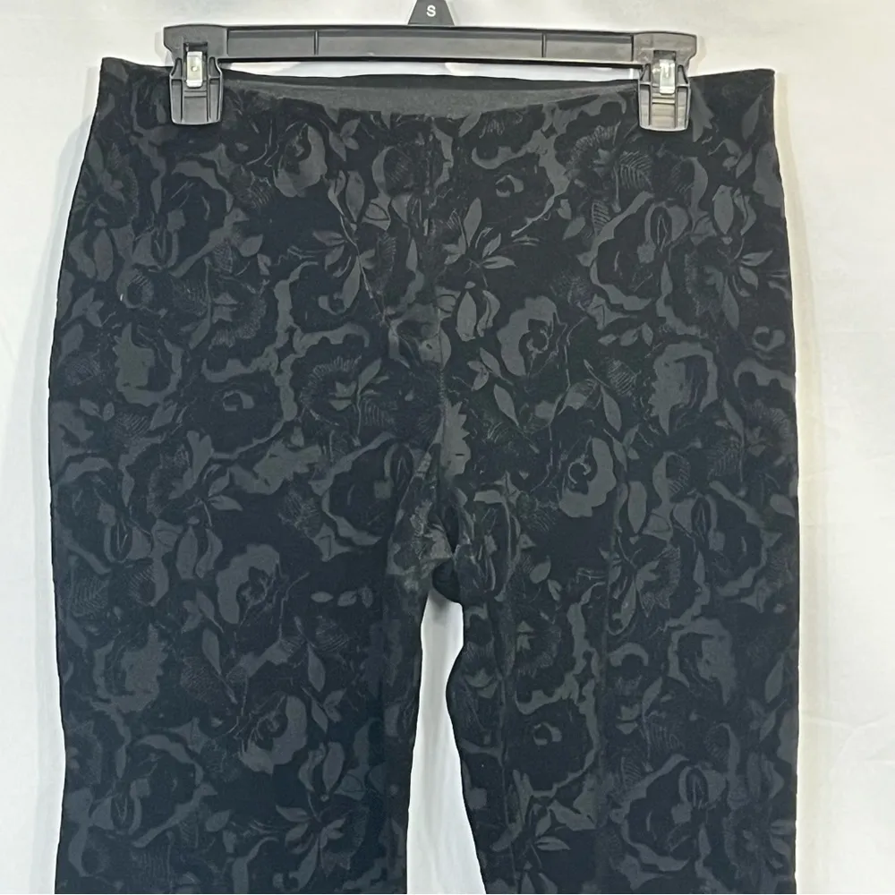 Alfani Ponte Velvet Floral Black Skinny Pants Size 4 - Image 5