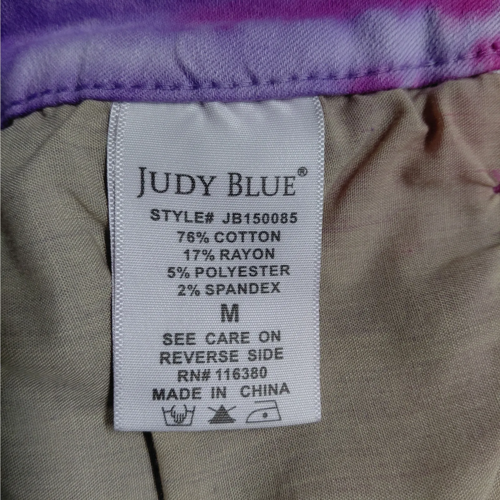 Judy Blue Snow Cone Tie Dye Denim Shorts Women Medium Cut Off High Waist Casual - Image 8