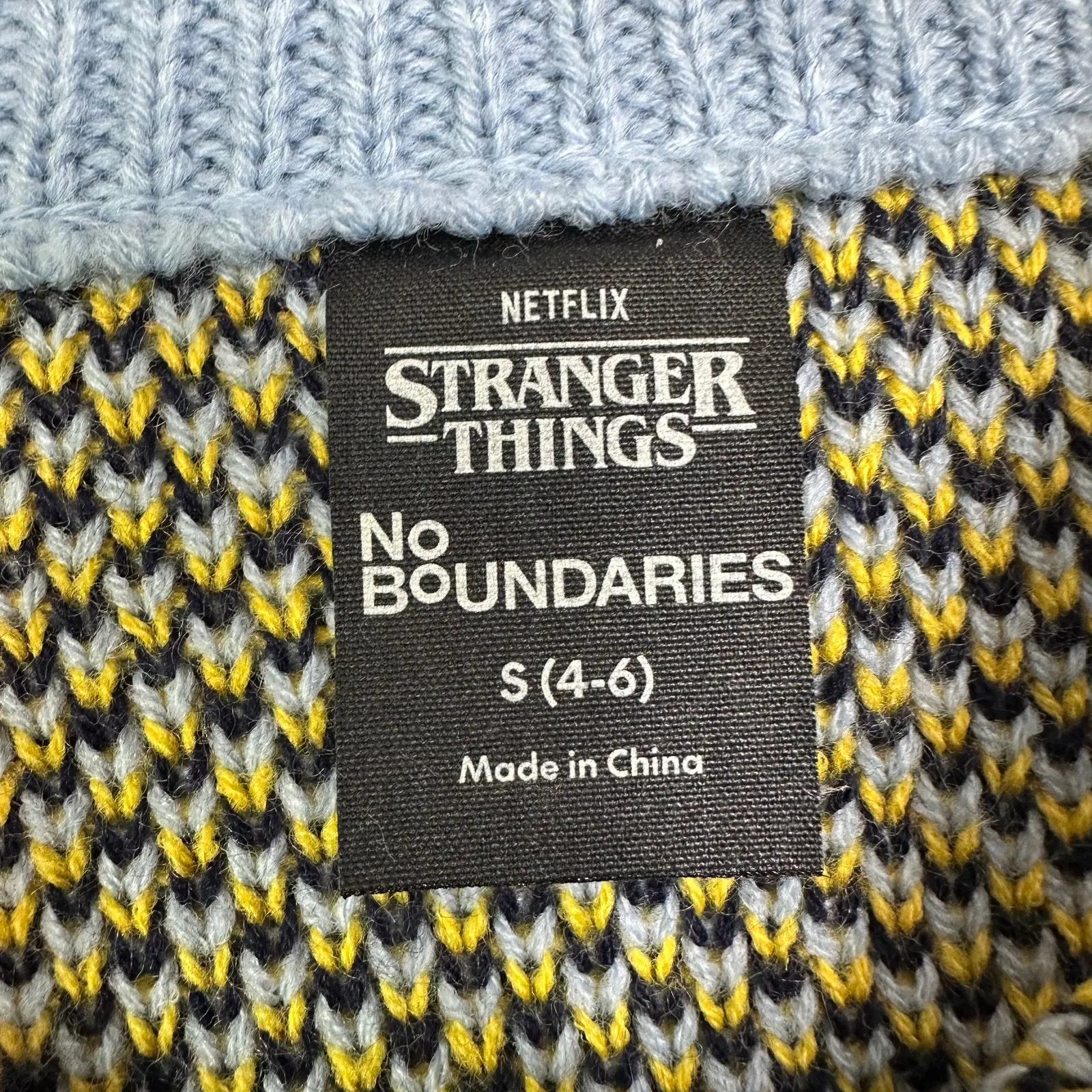 NEW Stranger Things Season 5 Erica Scottie Dog Sweater Small Blue No Boundaries - Image 8