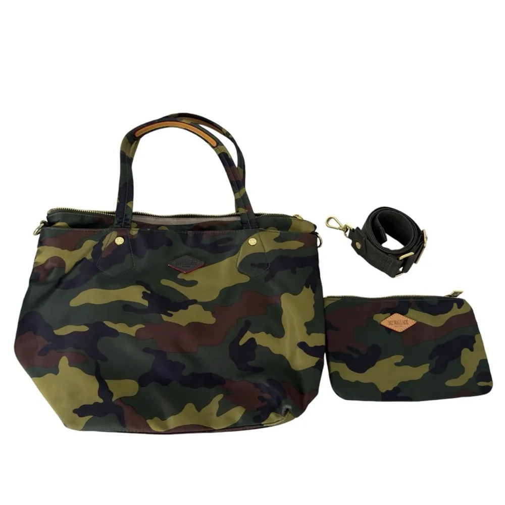 MZ Wallace Green Camo Print Soho Tote Nylon Medium - Image 10