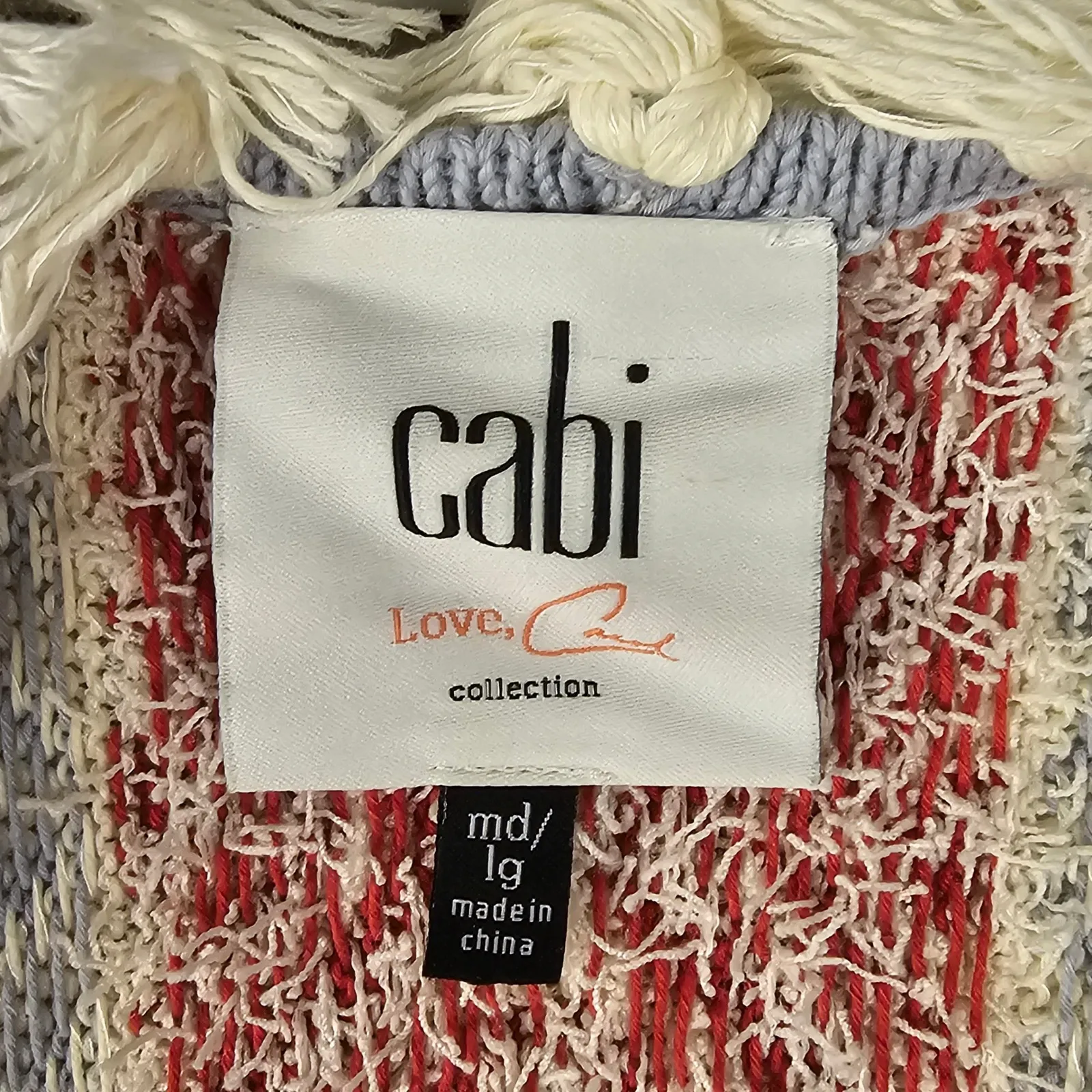 Cabi Love Carol Womens Siesta Fringe Poncho Sweater Medium‎ Large M/L - Image 4