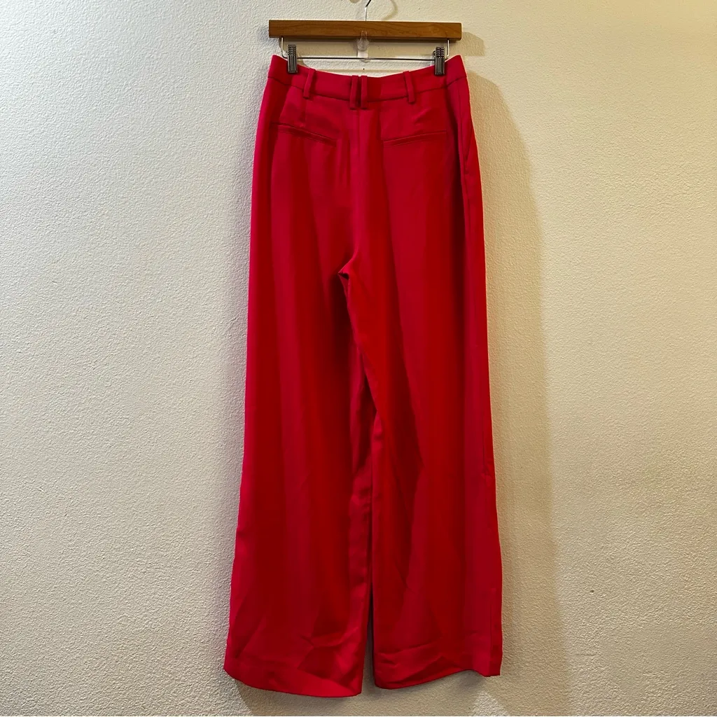 L'Academie Alise Trouser in Fuchsia Pink Size M High Rise Wide Leg NWT - Image 5