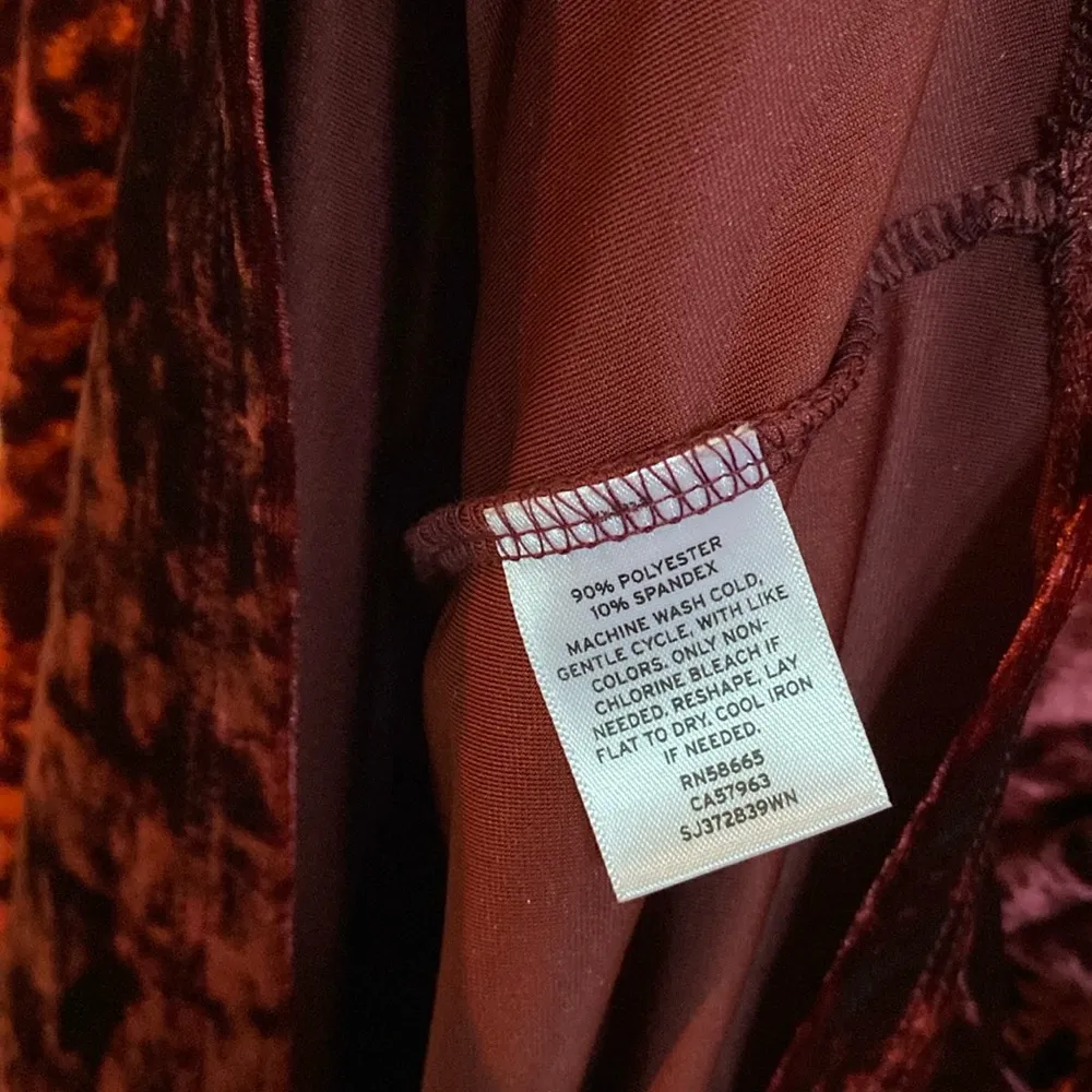 NWT♥️ Sejour Nordstrom Festive Burgundy Red Crushed Velvet Long Camisole/Tank 2X - Image 10