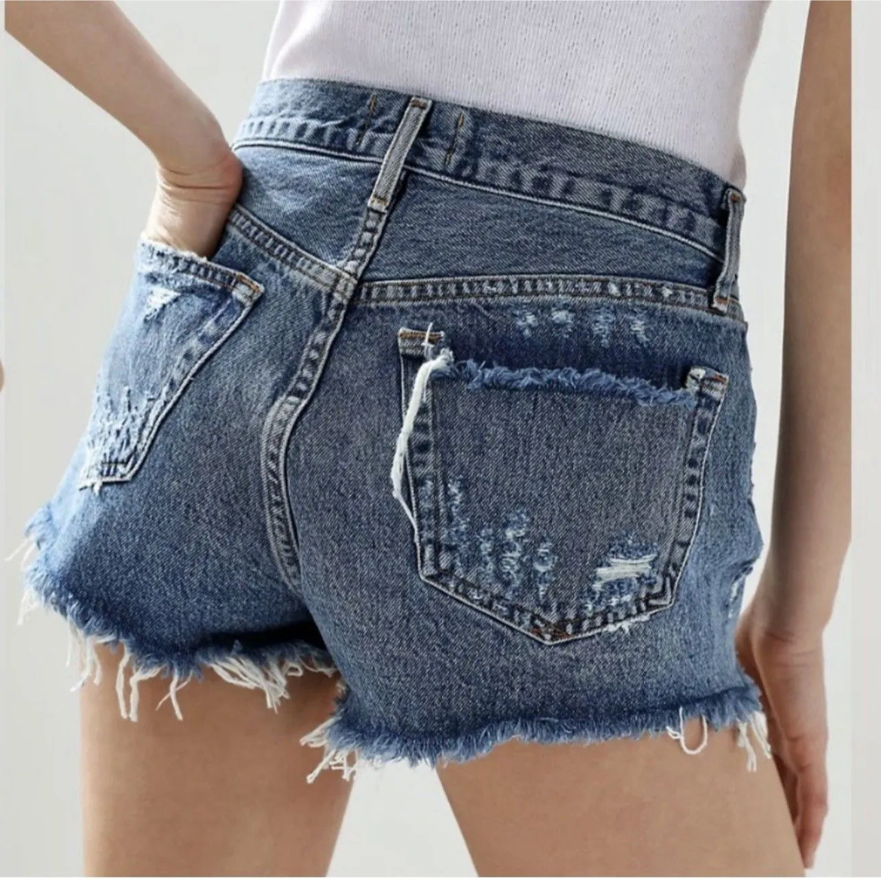 Agolde Woman’s Parker Vintage Cutoff Denim Short Swapmeet - Size 24 -A026 E-811 - Image 2