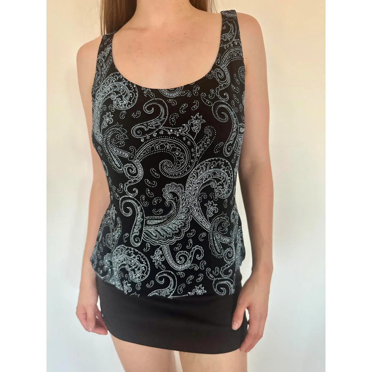 Vintage Glitter Paisley Fancy Tank Top - Image 2