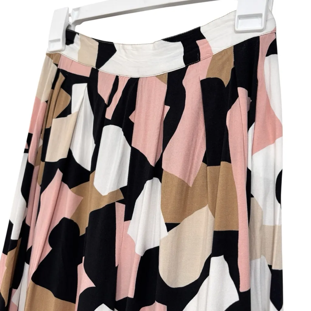 Corey Lynn Calter Anthropologie Abstract Wide Leg Flowy boho Pants Women Size XS Black - Image 2