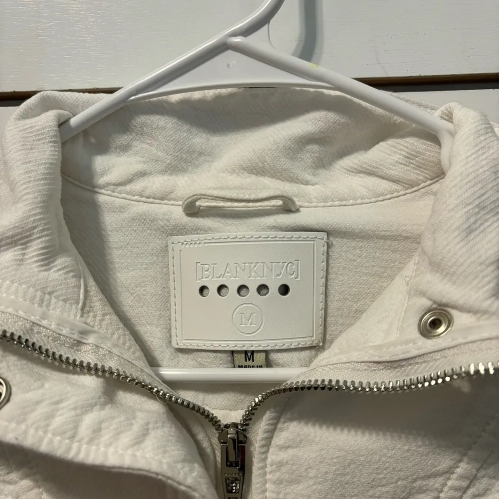 BlankNYC So Icy White Crepe Bomber Jacket - Image 5