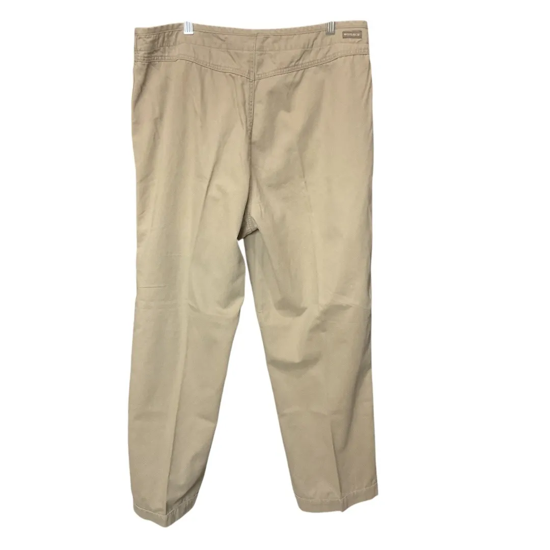 Woolrich‎ The Original Outdoor Khaki Straight Pants Cuffed Ankle Casual Sz 16 - Image 2