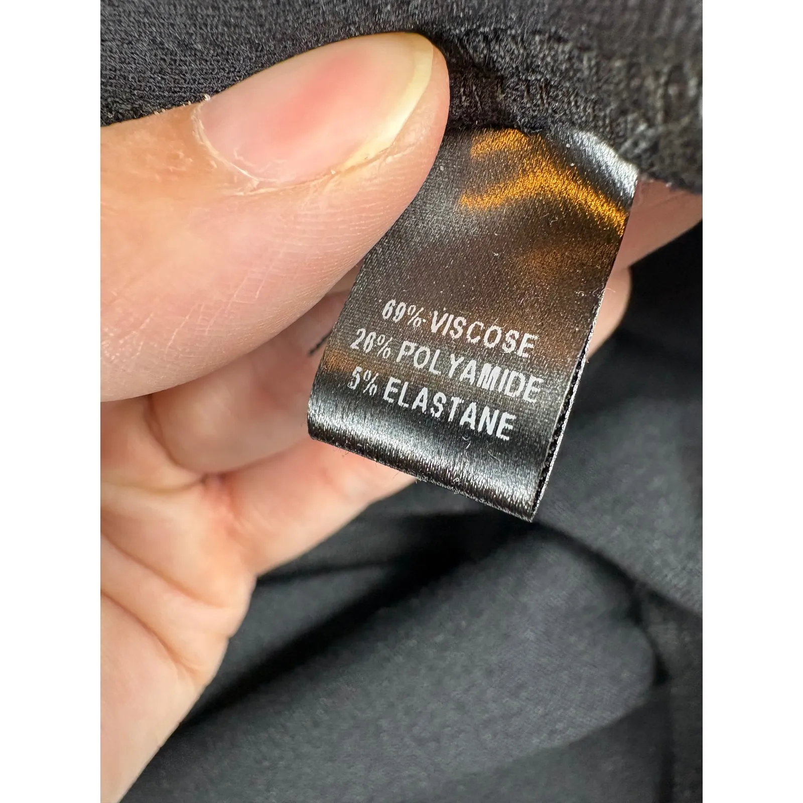 Peruvian Connection Black V-Neck Short Sleeve Structured Ponte Midi‎ Dress M - Image 11