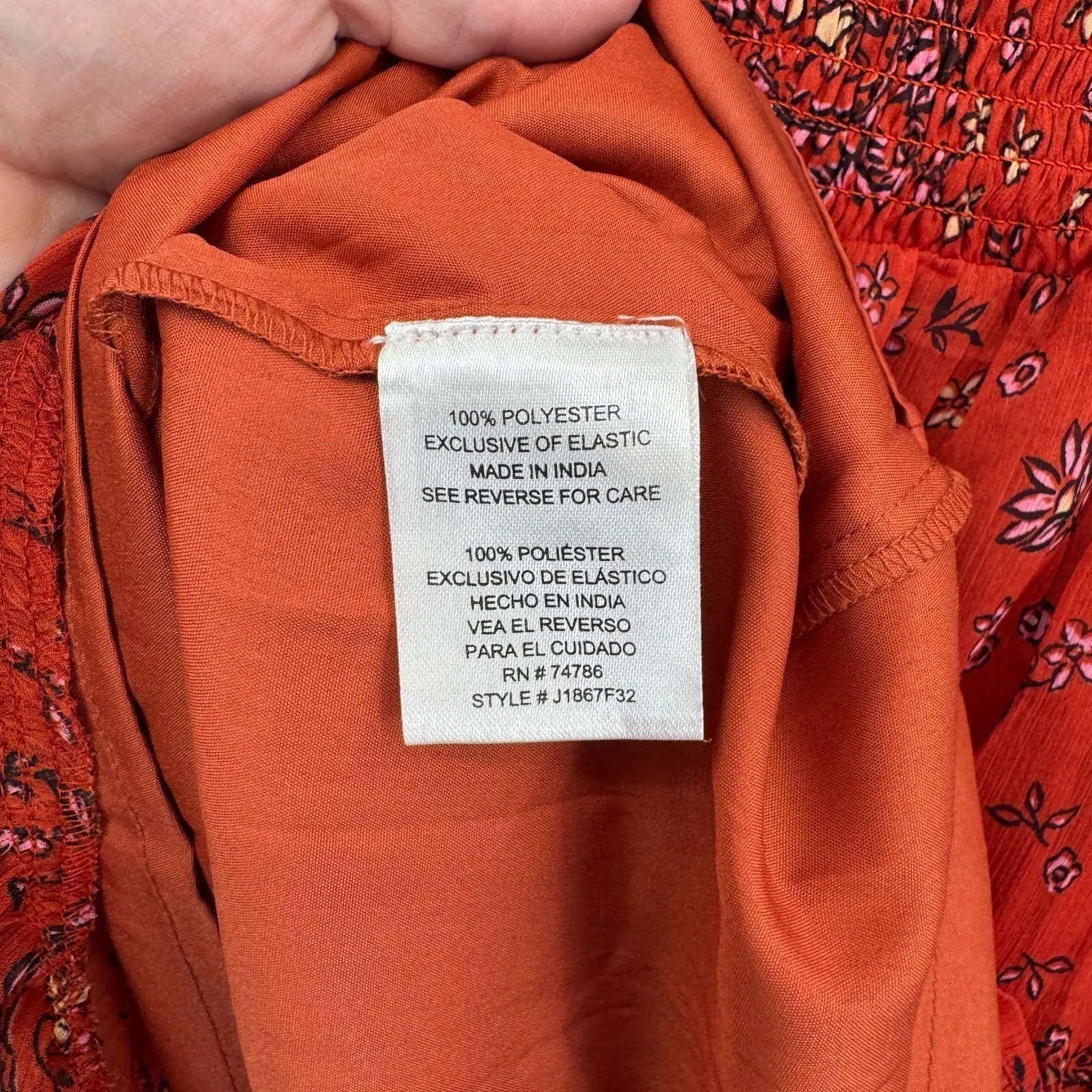 Patrons of Peace Boho Fairy Fall Dress Small Orange‎ Festival Cottage Peasant - Image 11