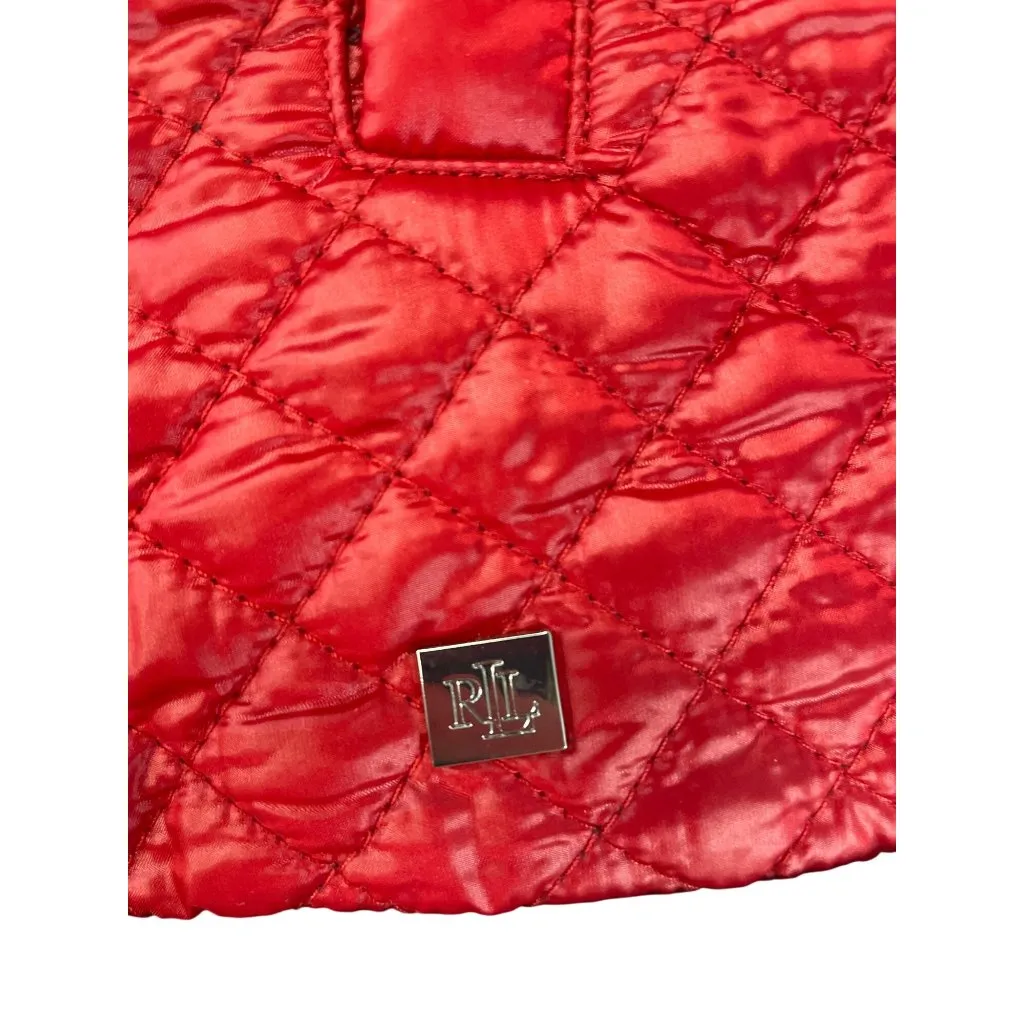 Lauren Ralph Lauren Womens Black Red Diamond Quilted Zip Fleece Jacket Sz 3X SKU - Image 6