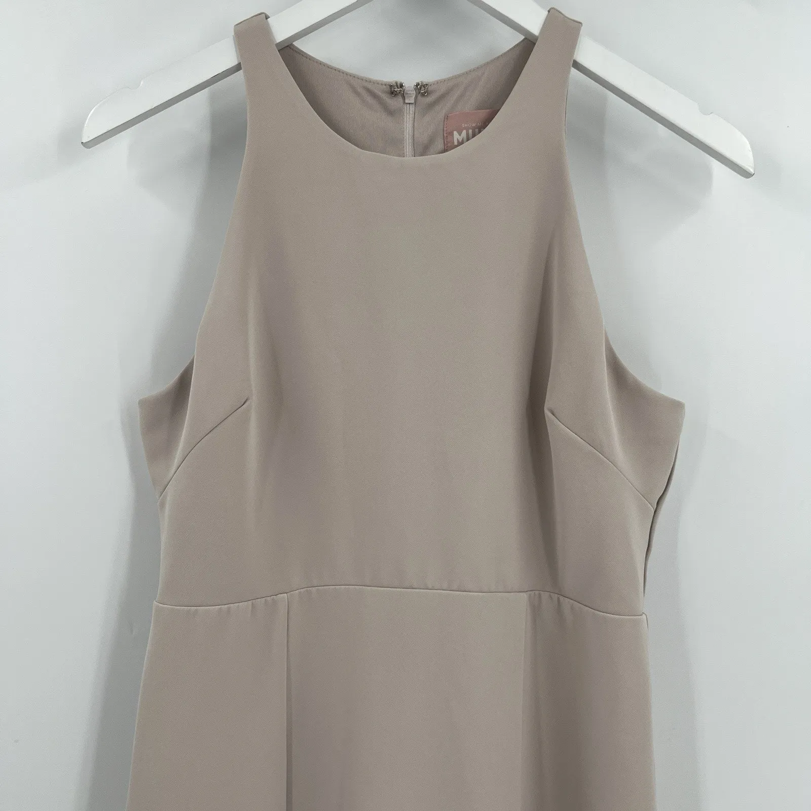 Show Me Your MuMu Chicago High Neck Gown Cream‎ Dress Stretch Crepe Size Medium - Image 4