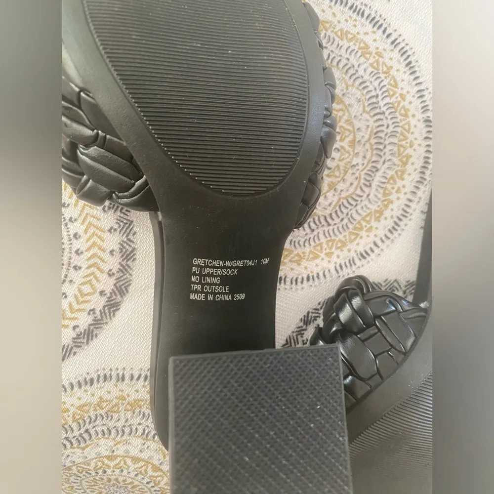 Madden Girl Golden-w Braided Block-Heel Mule Sandals, black, Size 10 - Image 14