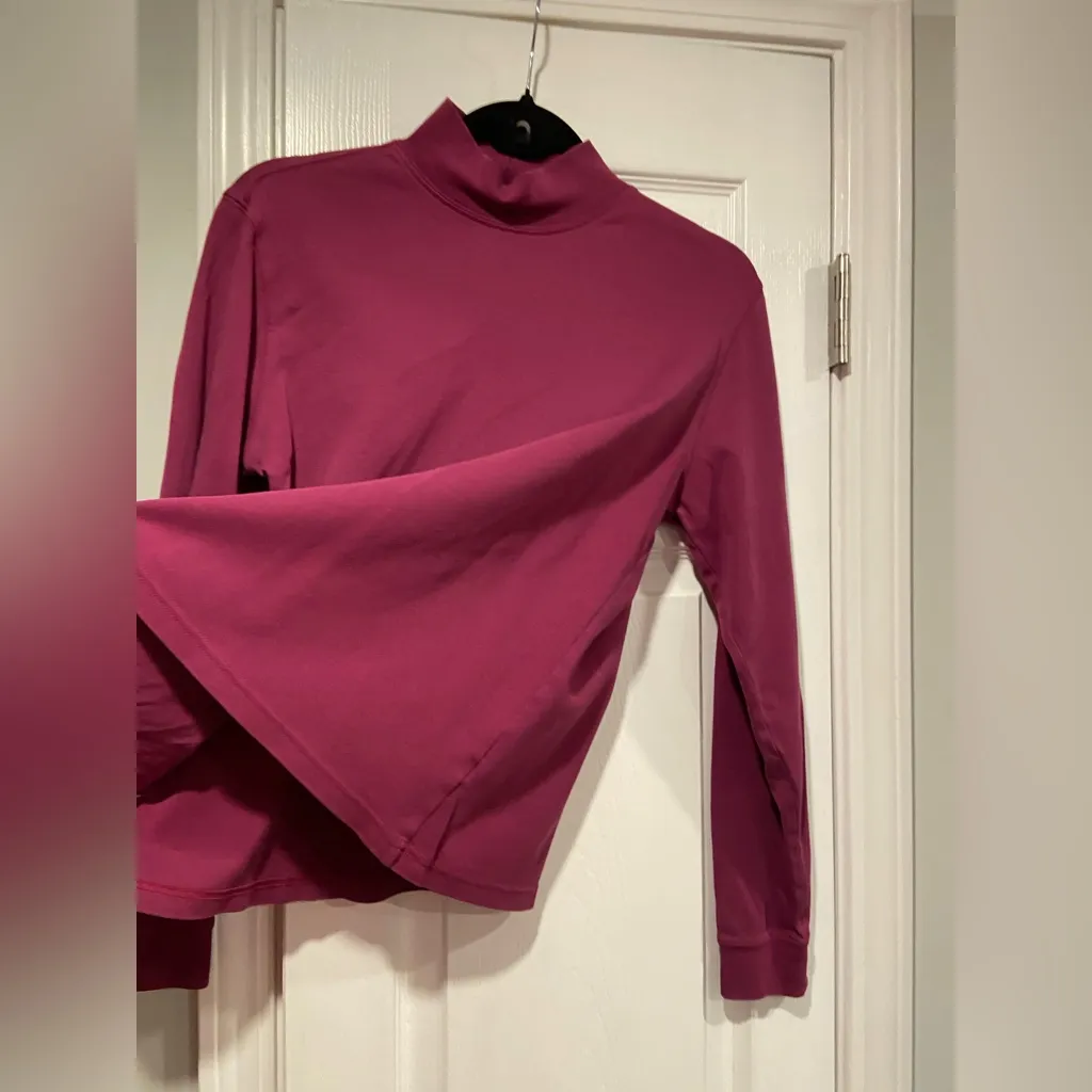 L.L. Bean Size M Plum Long Sleeve Cotton Pullover Turtleneck Cotton Stretch Top Purple Size M - Image 7