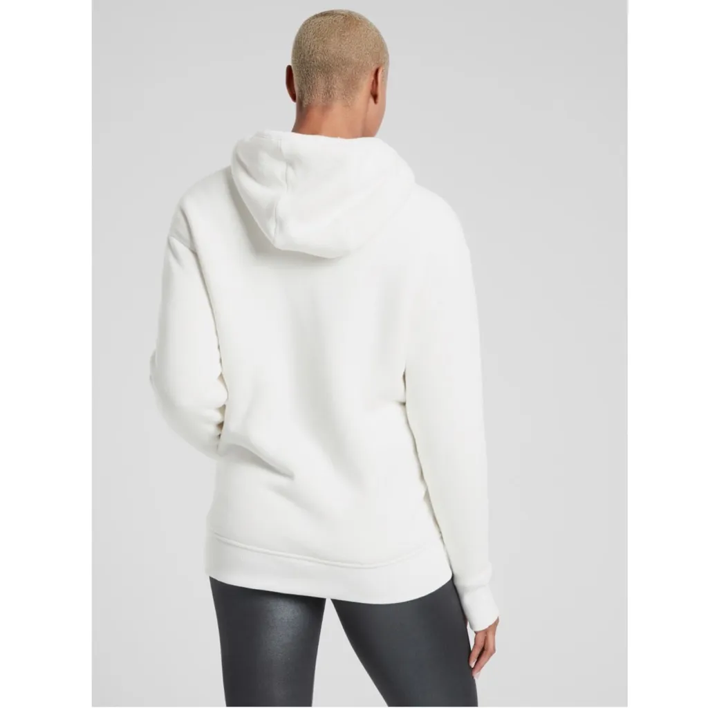 Athleta Reversible Sherpa Sea Salt Soft White Hoodie Sweatshirt Cozy Warm Hood - Image 3