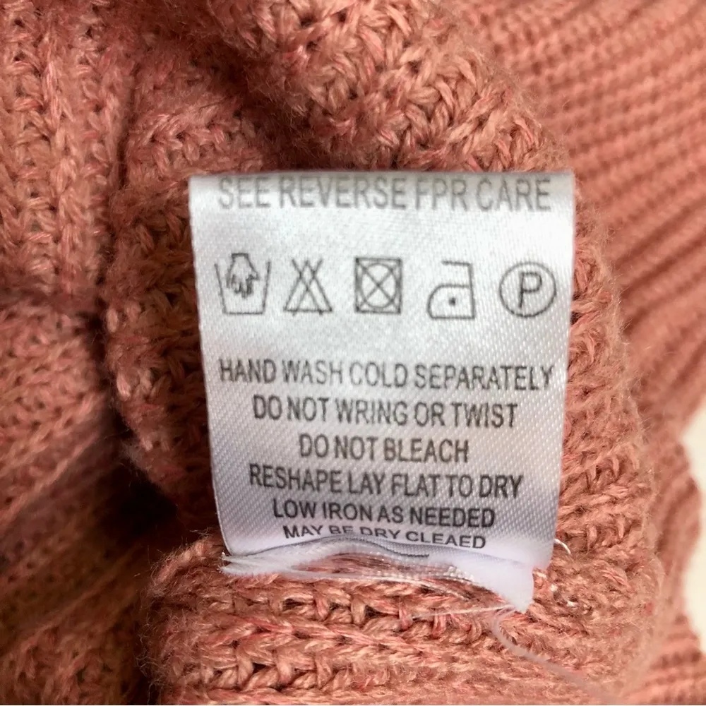 Cici Muted Pink Dusty Rose Pullover Knit Sweater Collar Choker Boxy Coquette M/L Size M - Image 9