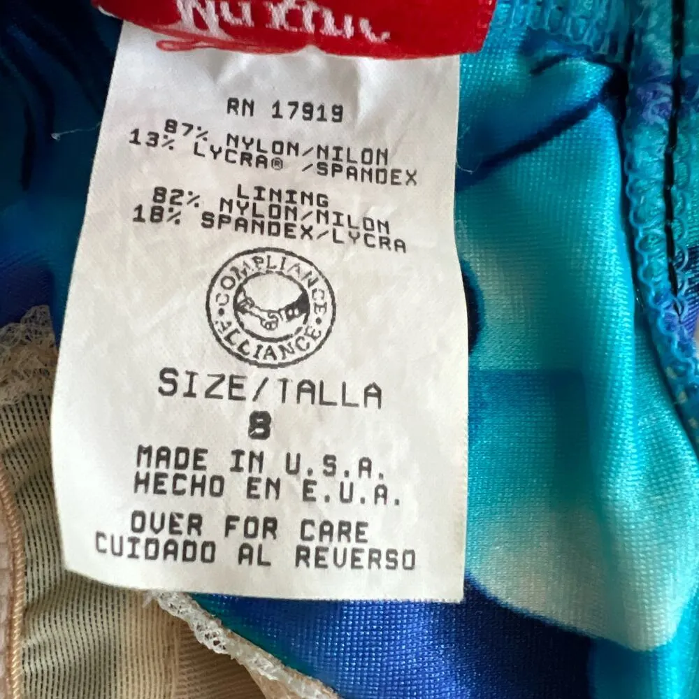 Maxine of Hollywood Pacific Blue Floral One Piece Swimsuit Size 8 - Image 4