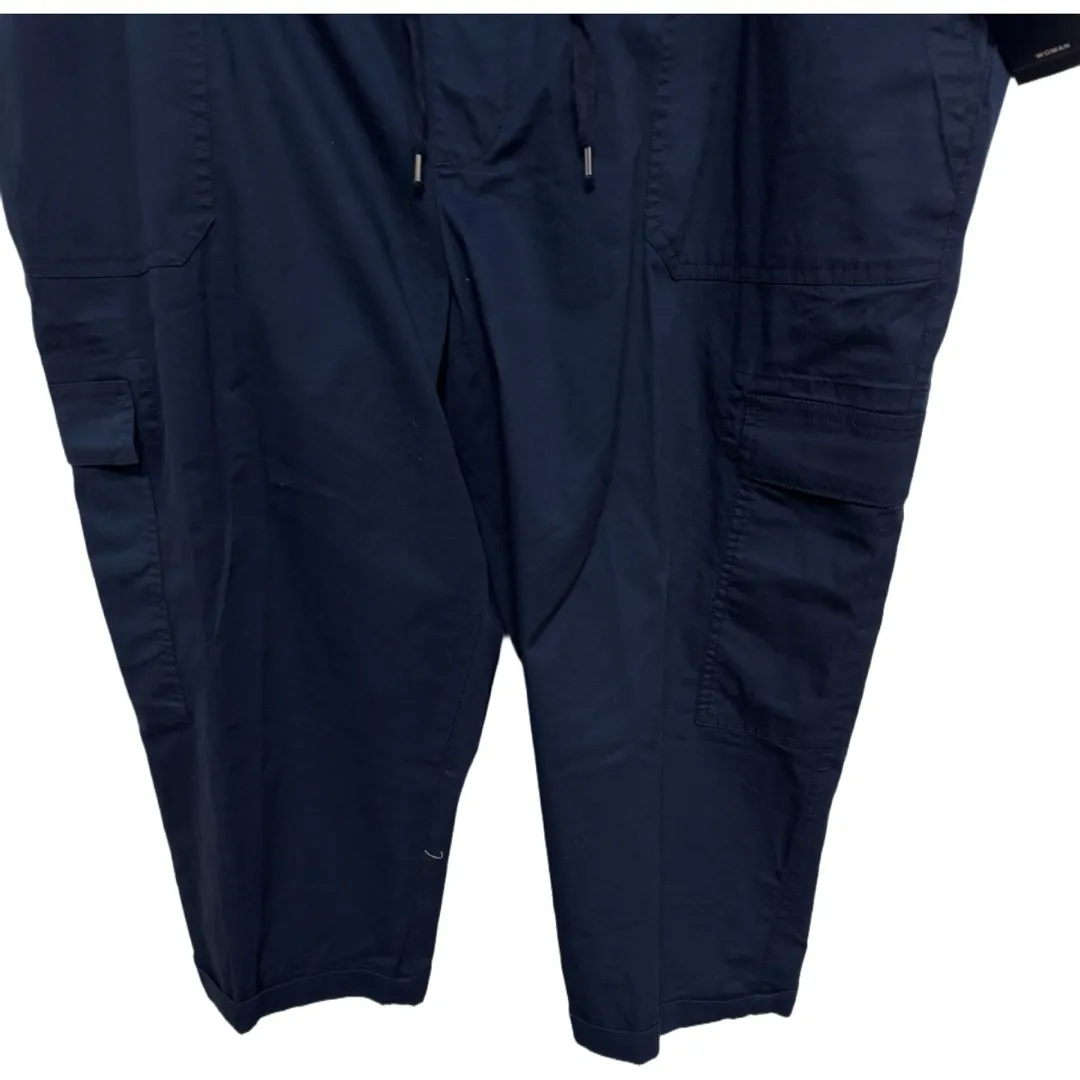 Chaps Pullon Cropped Cargo Navy Blue Pants Plus Size 2X NWT Casual Active - Image 3