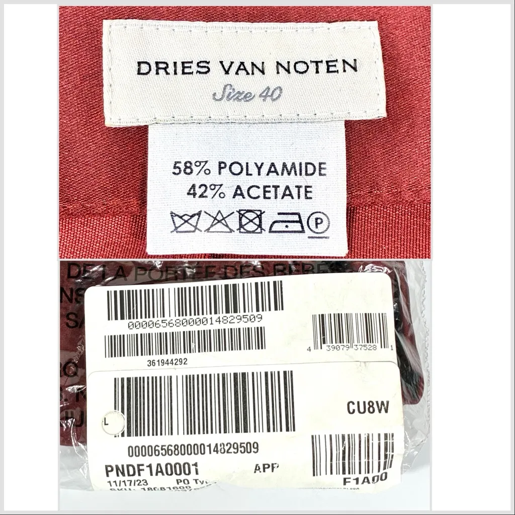 Dries Van Noten Slim Satin Crop Pants Rust 40 FR 8 US NEW - Image 9