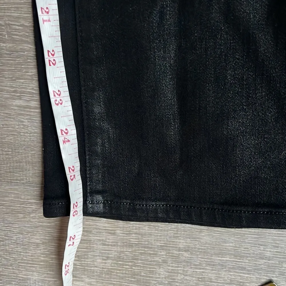 NEW Madewell Kick Out Crop Jeans in True Black Wash: Coated Edition - Image 10