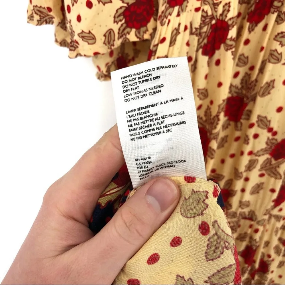 x ANTHRO Melia Midi Dress Light Yellow Red L - Image 7