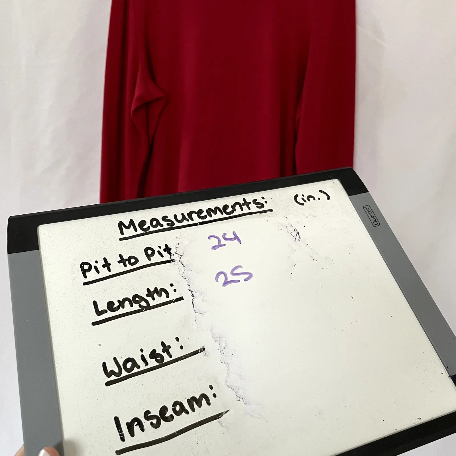 Rafaella high neck red knit sweater bright women's size L long arms casual flaw - Image 6