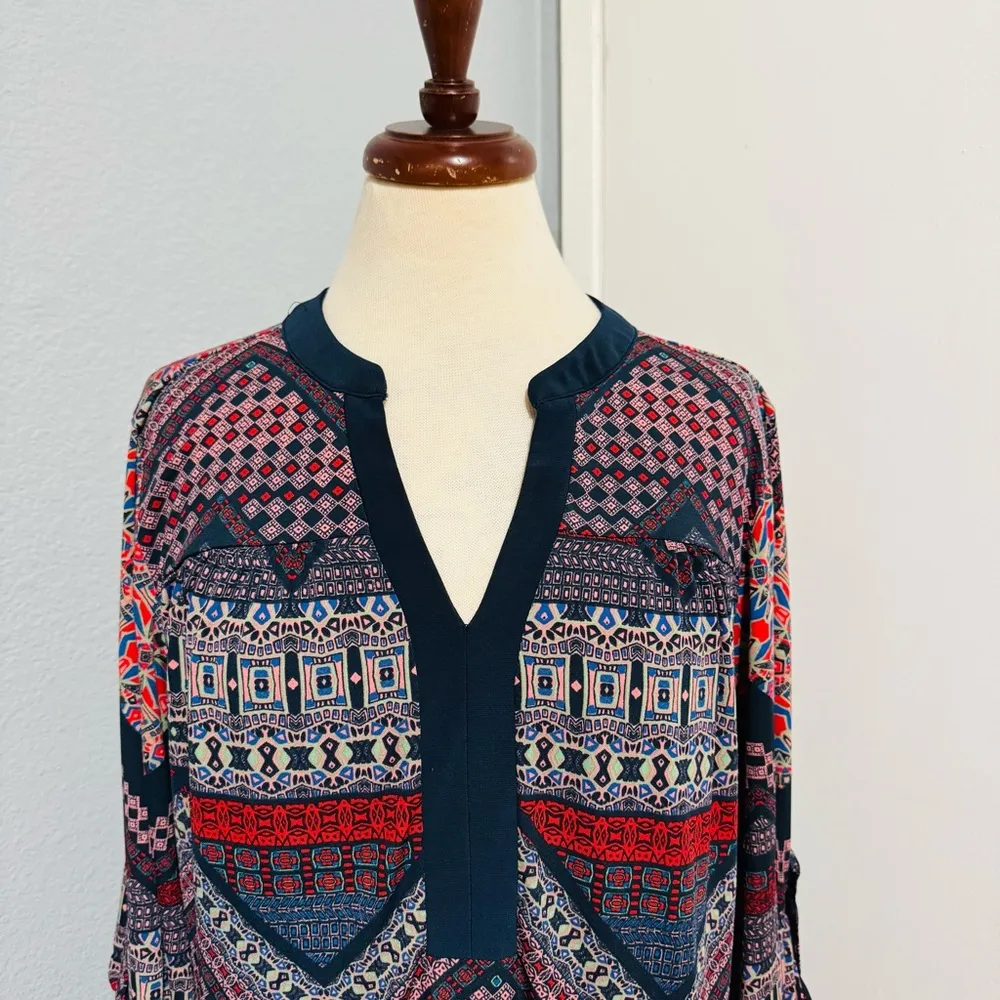 Sami & Jo Women Geometric Bohemian Patterned Tunic Dress‎ size L - Image 2