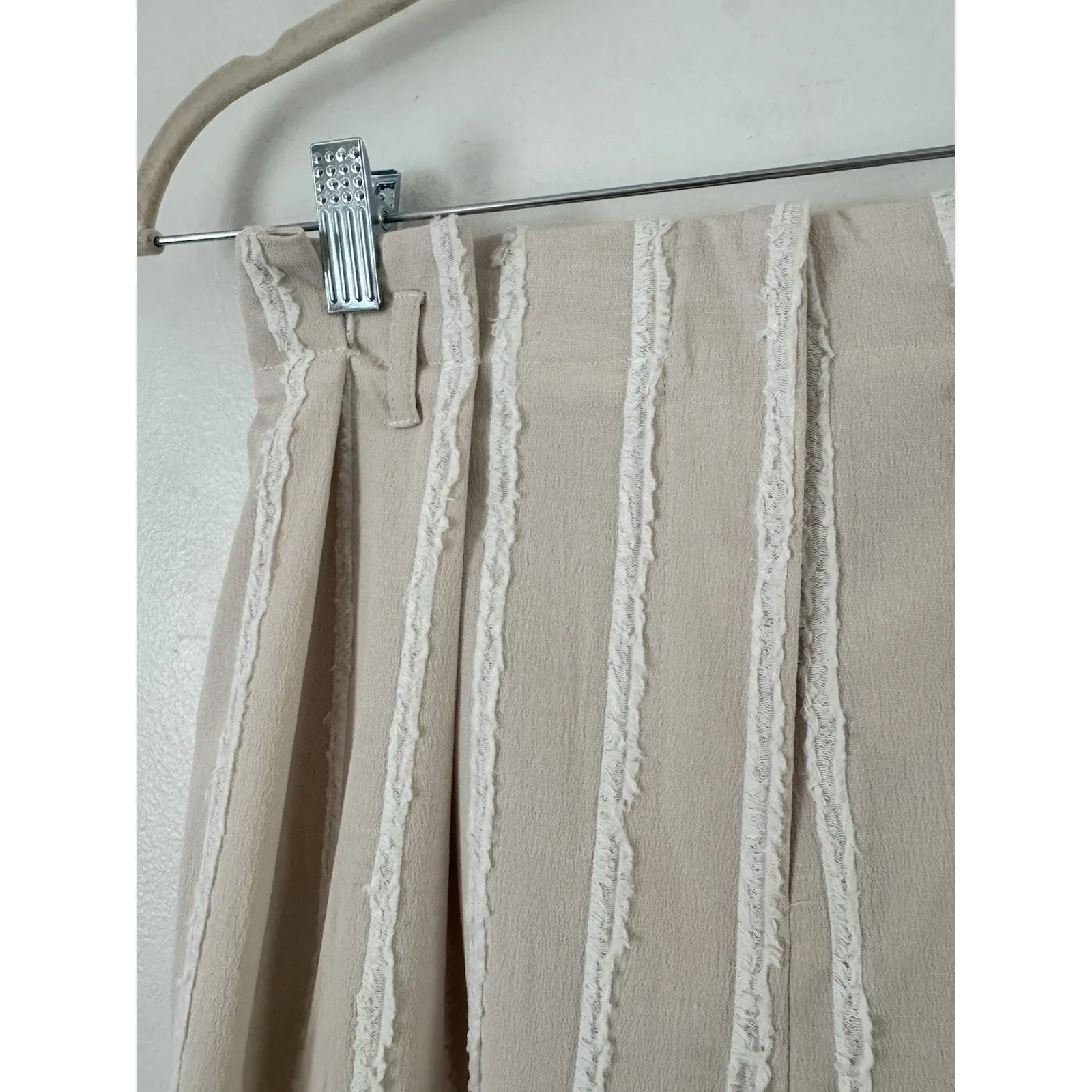 NWT ASOS TopShop Textured Striped Beige Wide Leg Pants Women’s Size 4 - Image 7