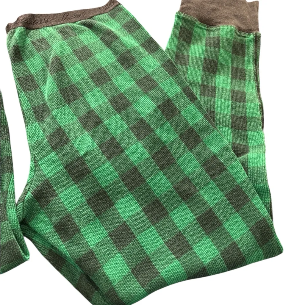 Victoria’s Secret Buffalo Plaid Thermal Pajama Set Sz L Green Black Check Cozy - Image 5