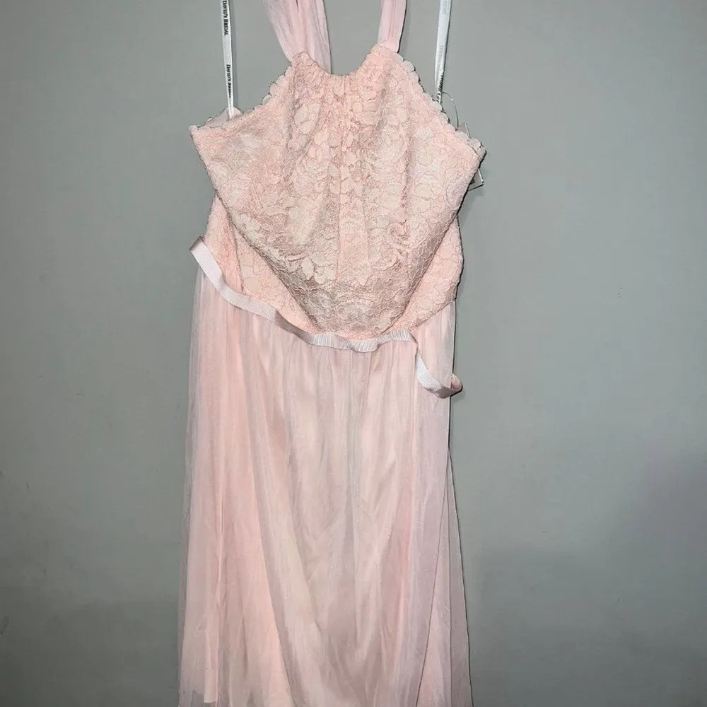 DAVID'S bridal petal pink bridesmaid dress Lace floral - Size‎ 14 NWT - Image 2