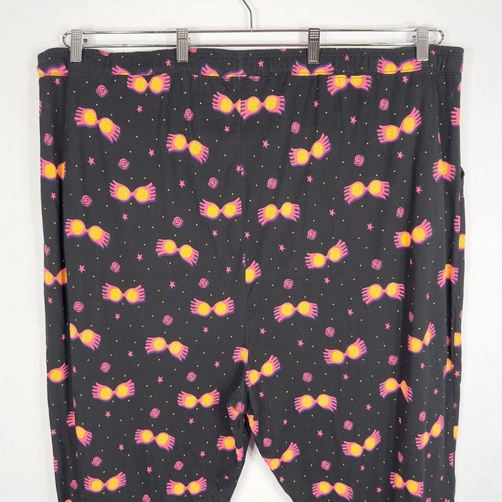 Torrid Plus Size 4X Pajama‎ Pants Harry Potter Sleep Crop Luna Glasses Black 572 - Image 9