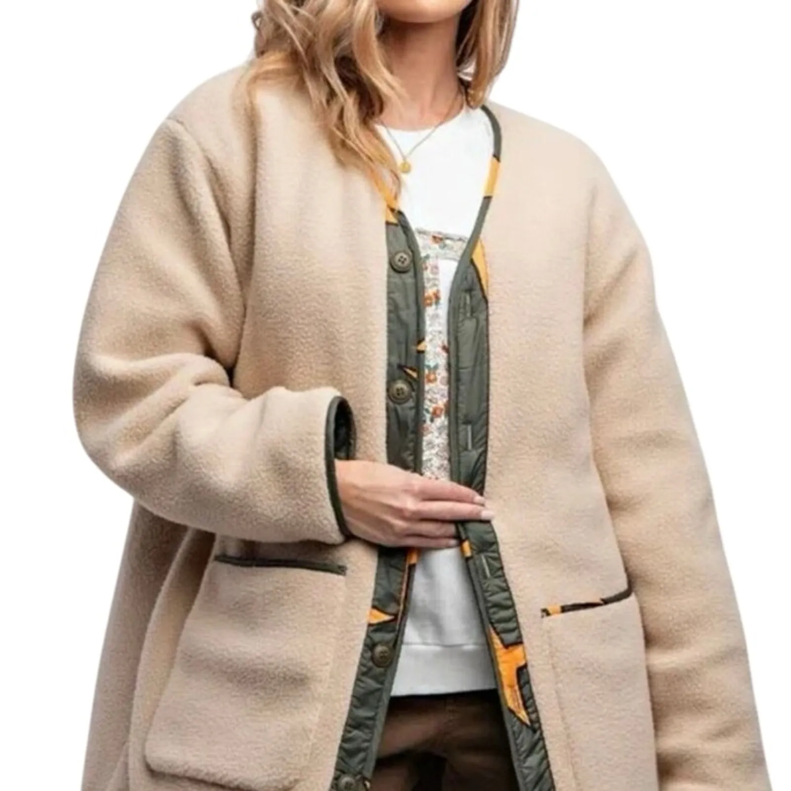 EASEL Reversible Jacket Quilted Starfish or Schnauzer Sherpa, Size L New w/ Tag - Image 12