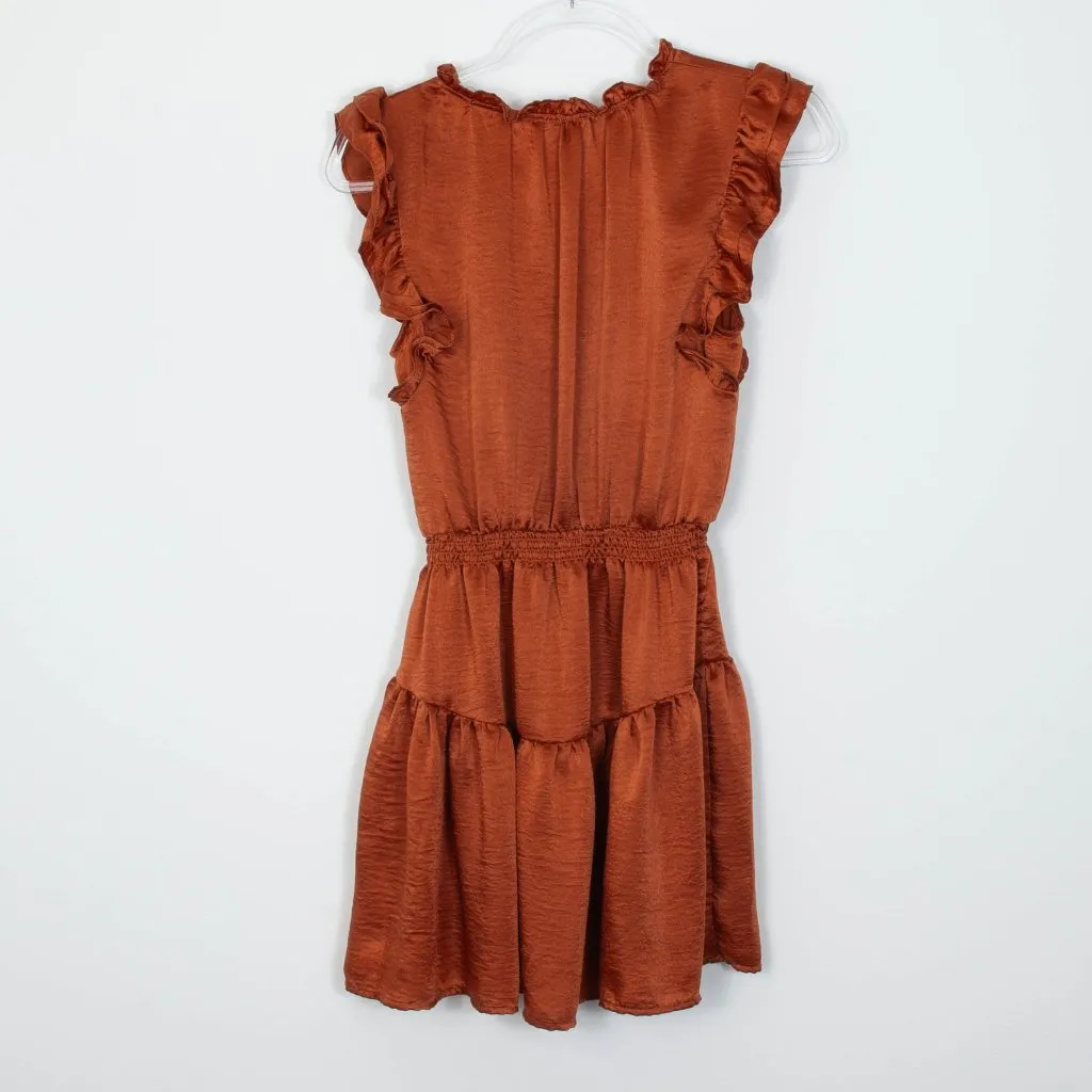 Steve Madden Prairie Dreams Flutter‎ Sleeve Dress In Apricot Womens Small NWT - Image 6