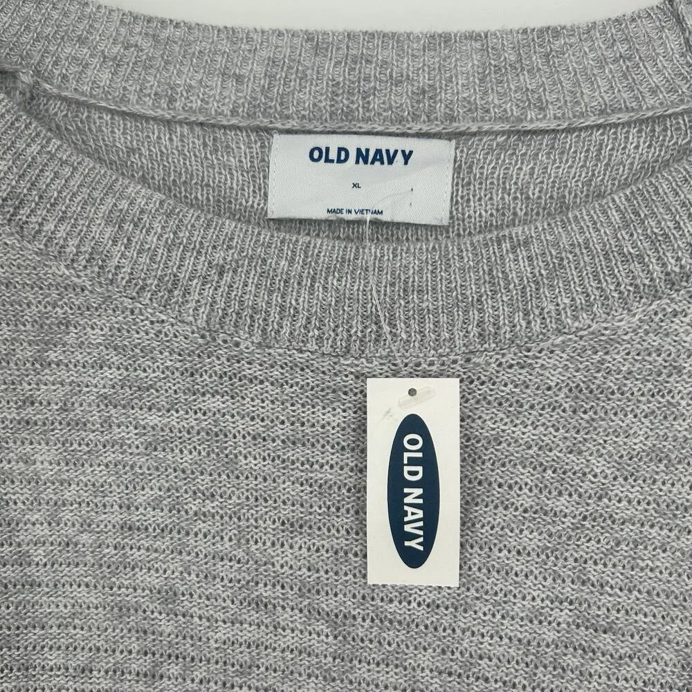 NEW Old Navy Gray Knit Tunic Sweater Boat Neck Lightweight Ribbed Trim Size XL - Image 9