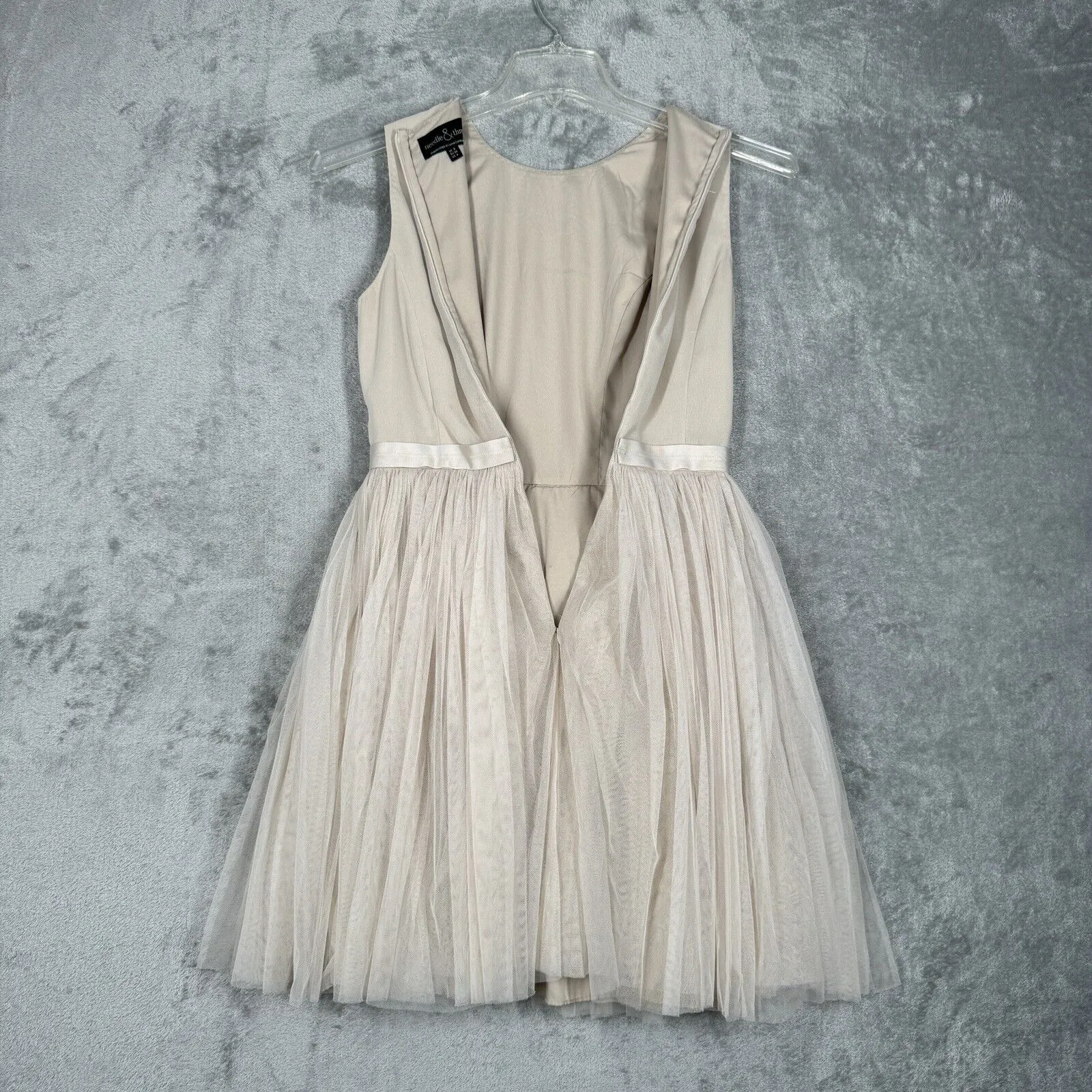 Needle &‎ Thread Dress Womens XS Tan Beaded Balletcore Fairy Feminine Wedding - Image 4