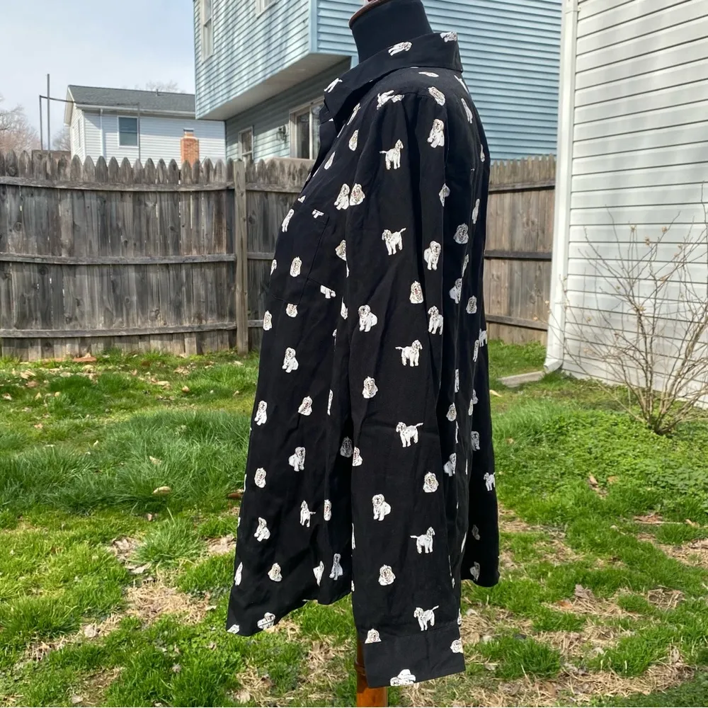 TORRID LIZZIE RAYON TWILL BUTTON-UP DOG LONG SLEEVE SHIRT - Image 7