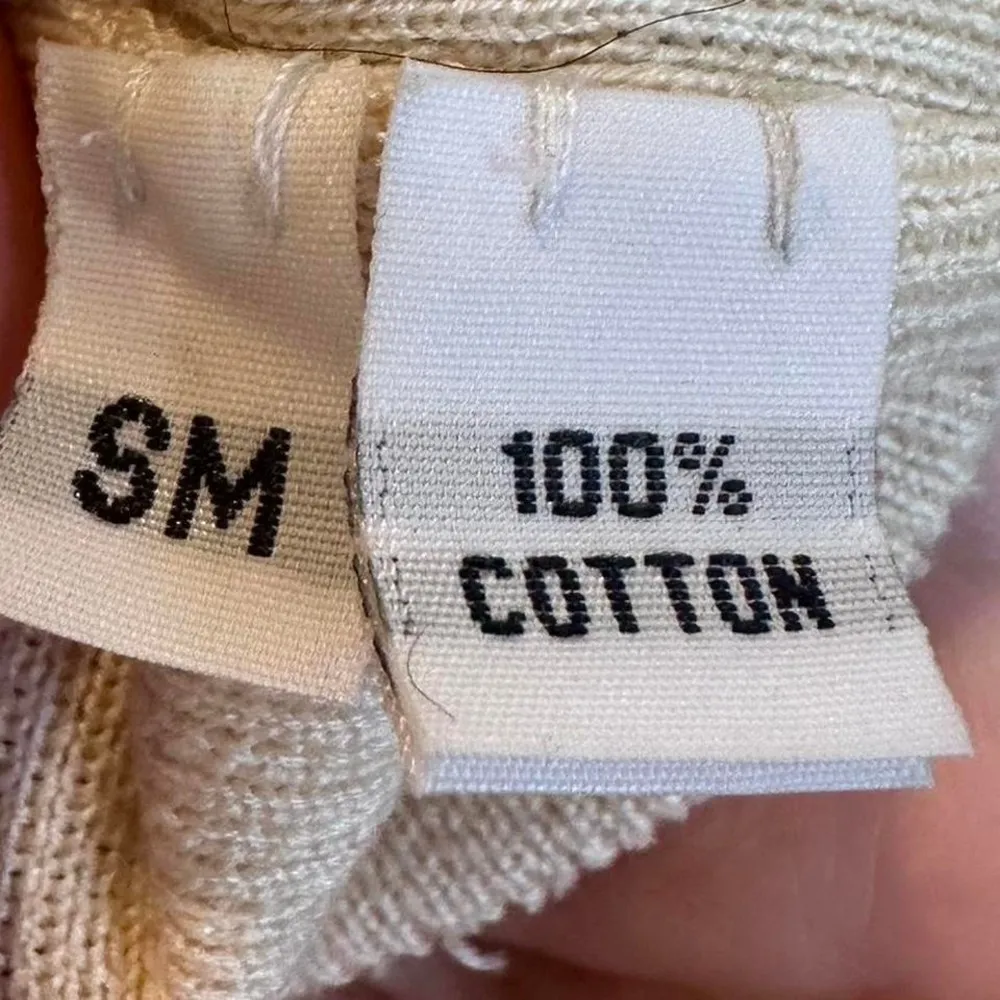 Moses Gauntlett Cheng New York Crop Cream I'm So Tired Embroidered Sweater Small - Image 5