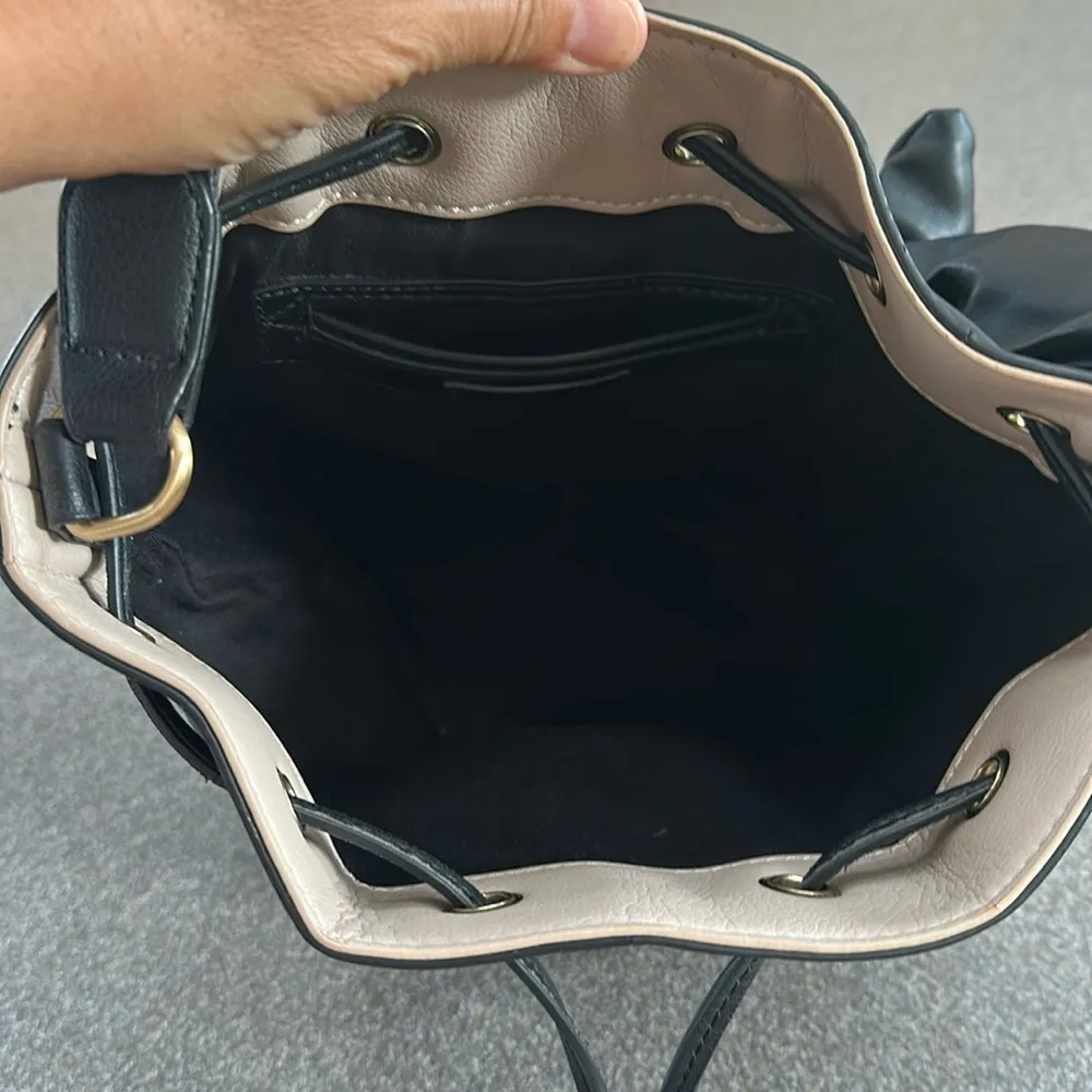 ZARA  black bucket bag draw string closure - Image 4