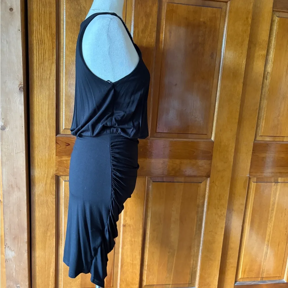 Black Embellished Halter Sheath Dress for Cocktail - Image 5