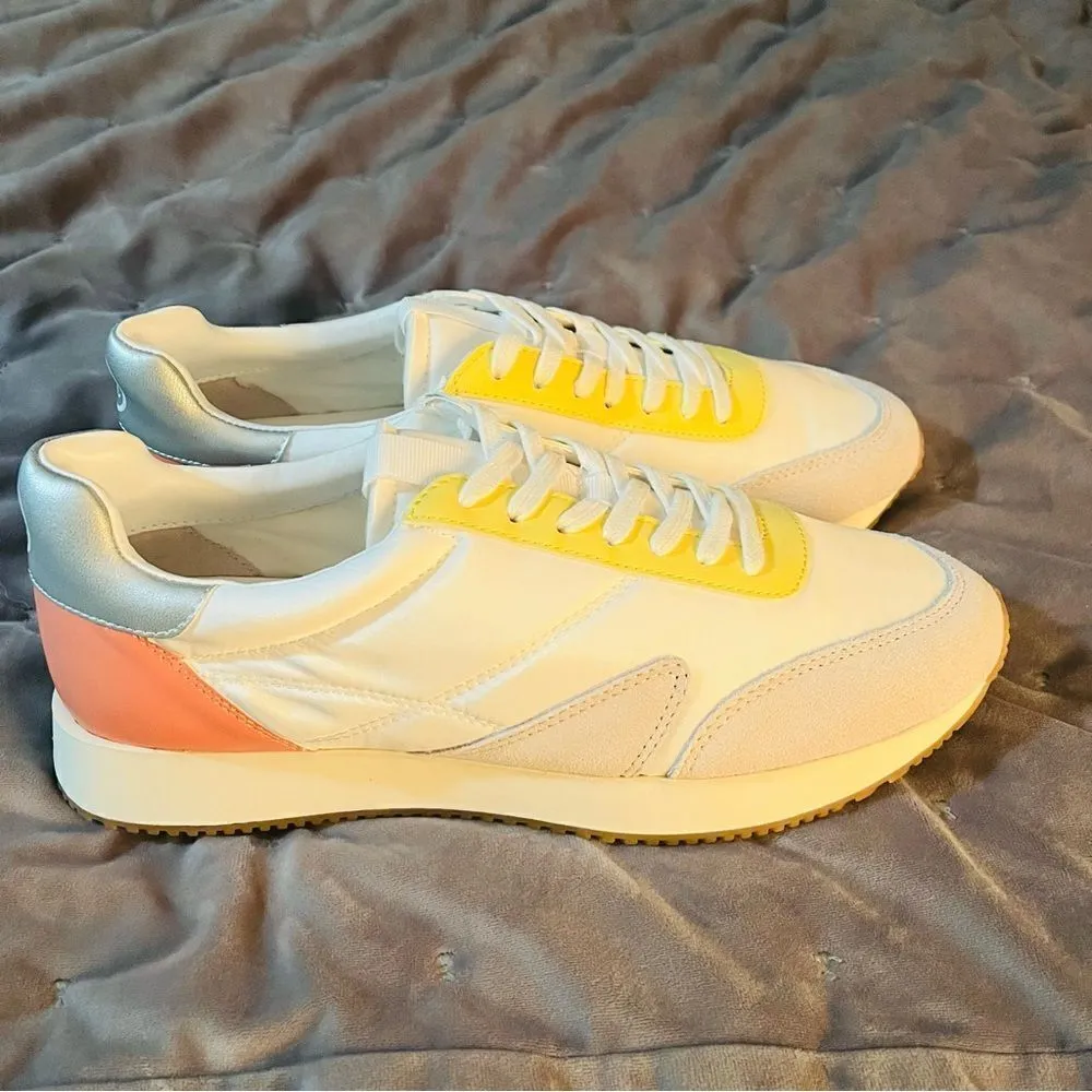 MATISSE Colorblock Suede Farrah Lace Up Low Top Trainers Sneakers White 9M White Size 9 - Image 6