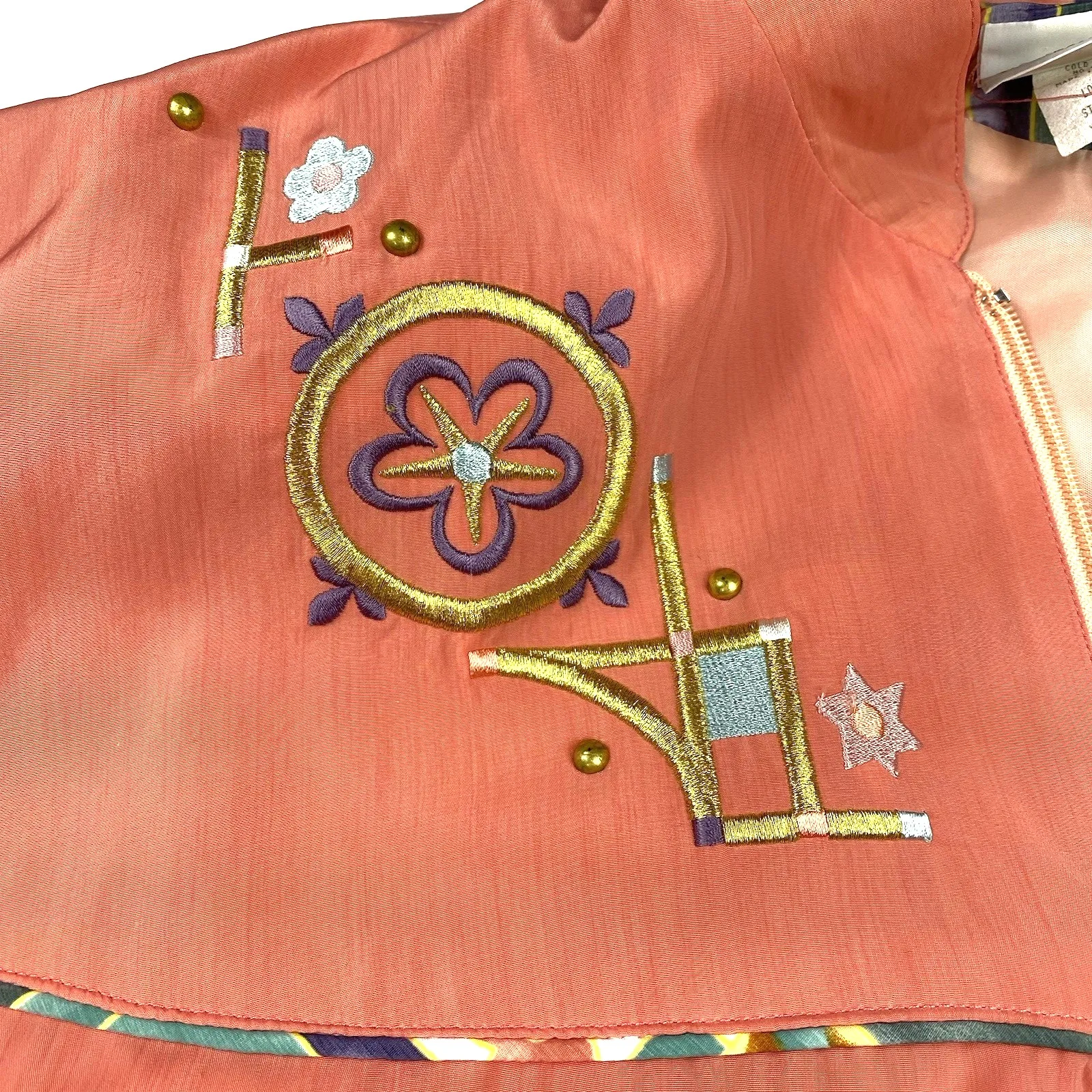 Vintage USA Jordana Bomber Jacket Women's Size XL Embroidered Studded Chic Retro - Image 5