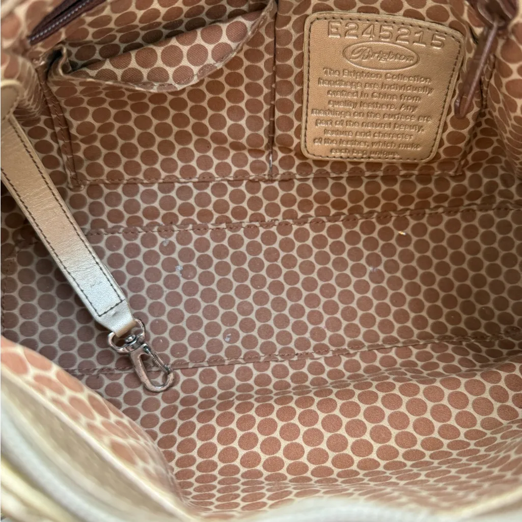 Brighton Croc Olive‎ Green Shoulder Bag Purse Zipper Charm And Dust bag B Tan - Image 12