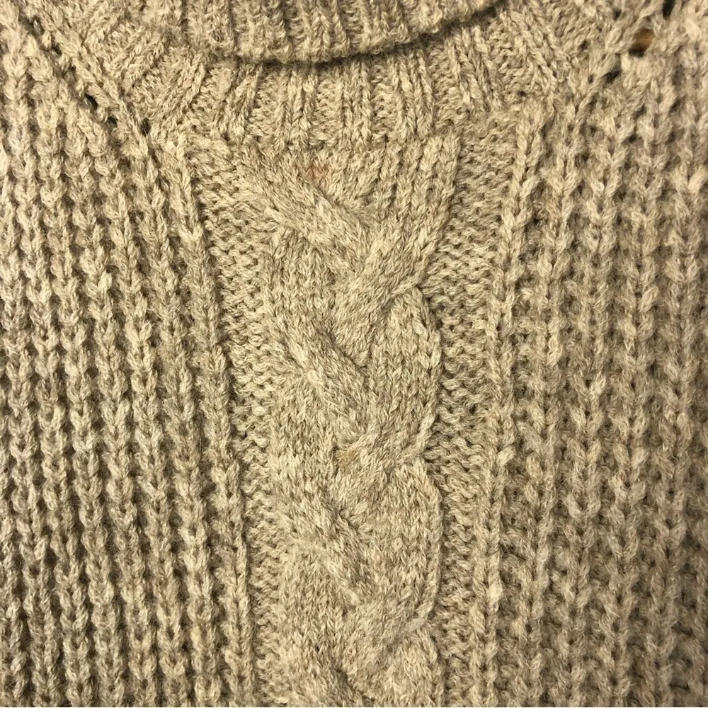 Margaret O'Leary Alapca Light Brown Cable Knit Turtleneck Sleeveless Sweater S - Image 3