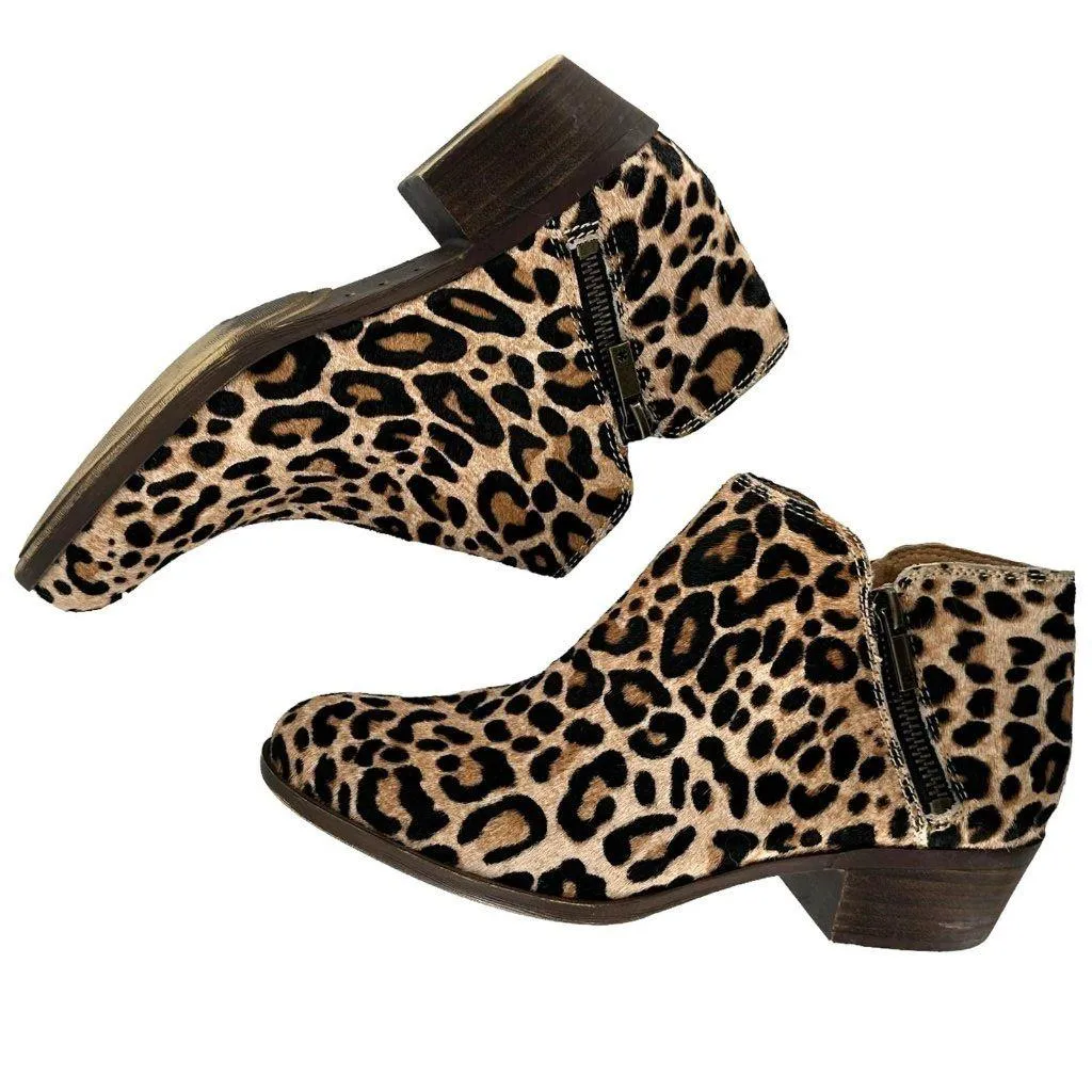 Lucky Brand Burklee Tan and Black Leopard Print Calf Hair Boots Size 7 M - Image 4