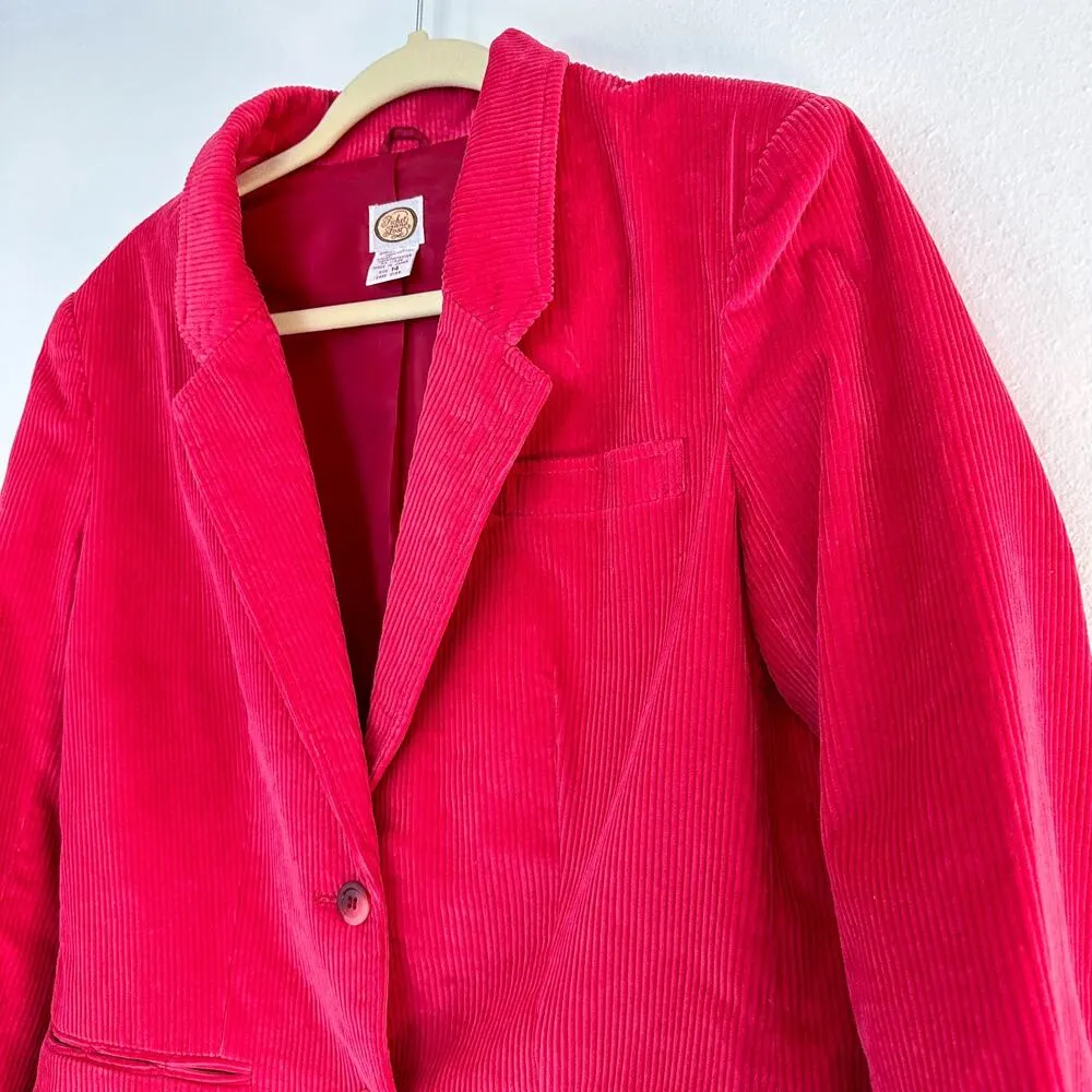 Pink Barbiecore Corduroy Blazer Jacket Size 14 - Image 2