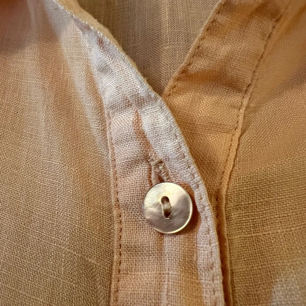 Eileen Fisher Long Sleeve Button Down Shirt Organic Irish Linen Lagenlook Medium - Image 4