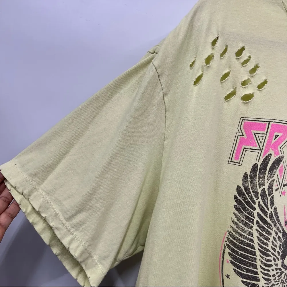 Free Bird Distressed Oversized Rock Band Tee L Size L - Image 10