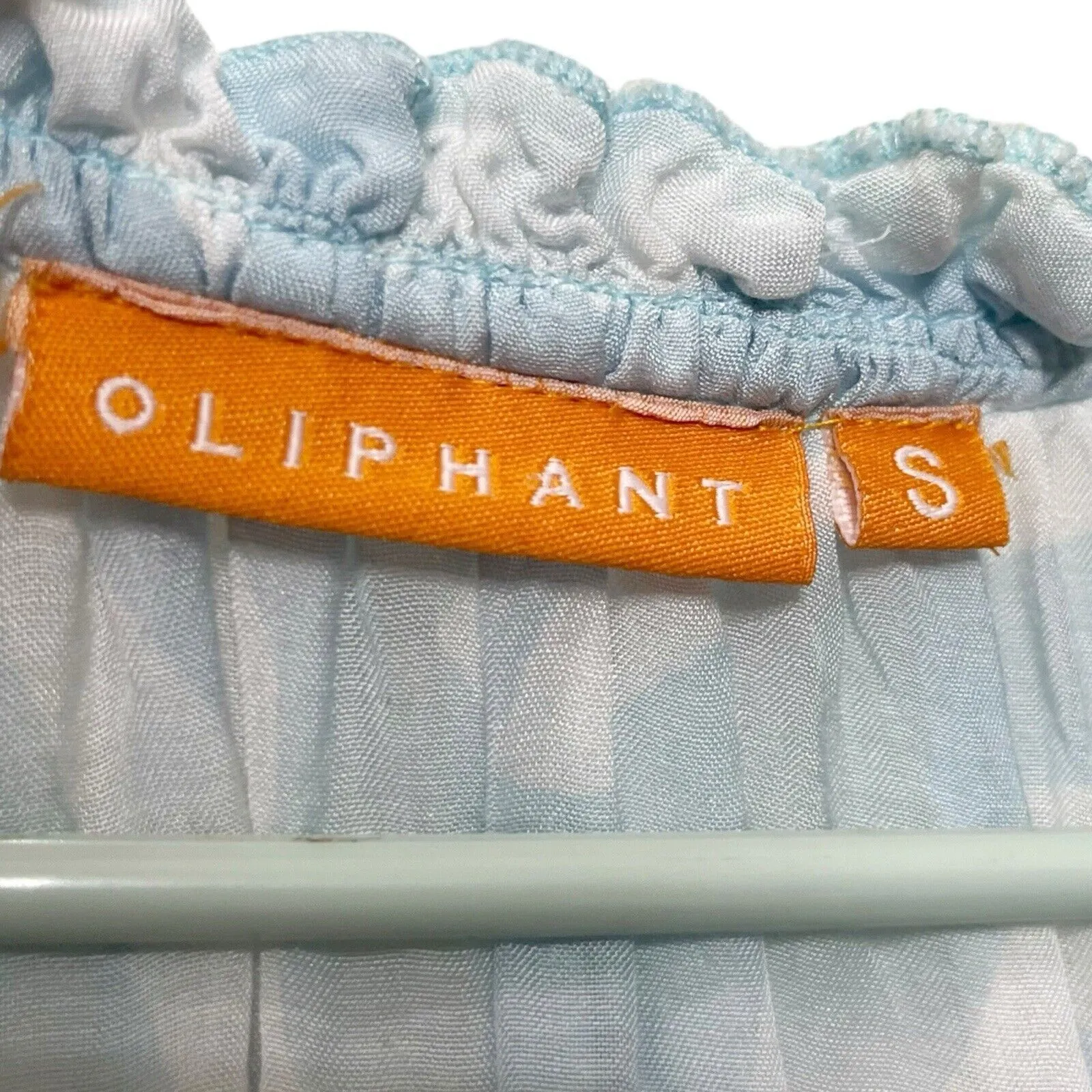 Oliphant Ruffle Collar Zebra Print Maxi Dress Women’s Size Small Ombré Blue Cott - Image 12