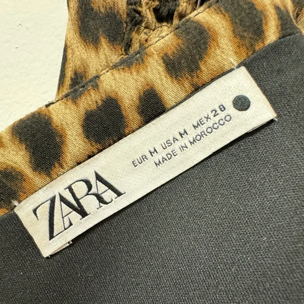 ZARA Leopard Animal Print STRAPLESS MIDI DRESS Medium - Image 10