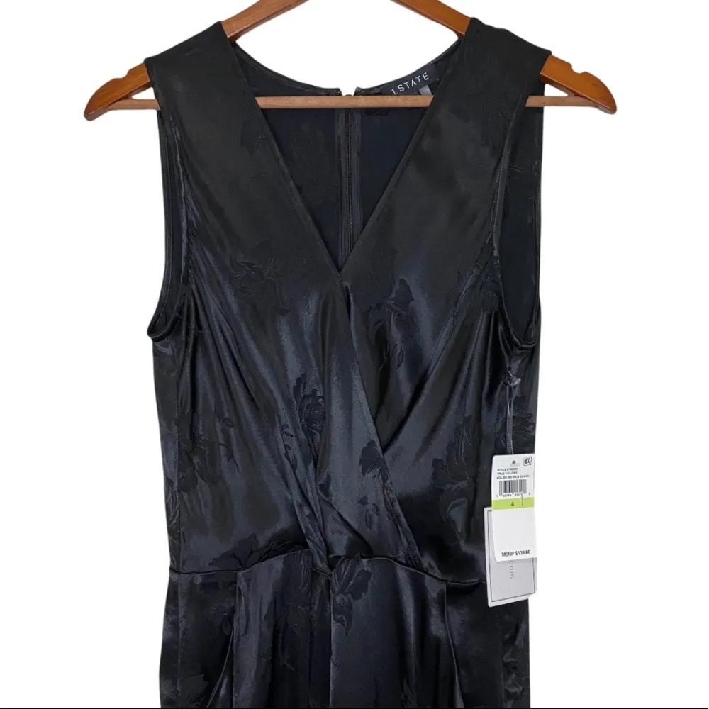 1.State Silk Like Floral Jumpsuit in Black Size 4 NWT - Image 4